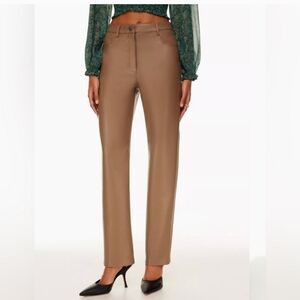 Wilfred The Melina Pant Sz 6 Brown Faux Leather High rise Straight